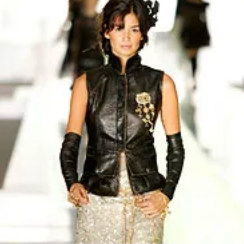 Rare Chanel runway *deadstock* croc embossed vest size 42